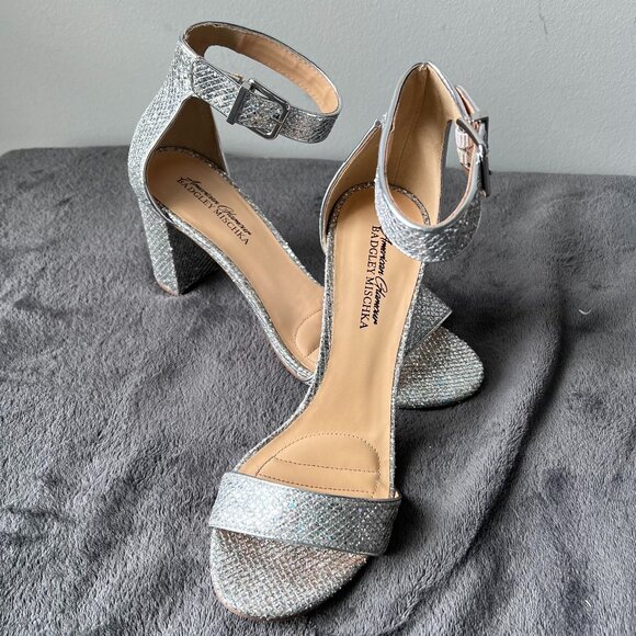 Badgley Mischka American Glamour Silver Heel in Size 8.5 - Picture 1 of 7